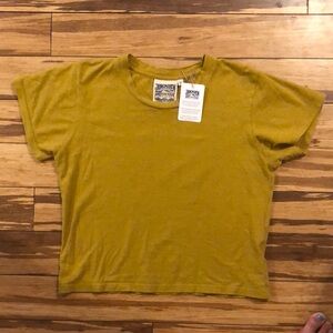 Jungmaven Cropped Lorel tee in Citrine Yellow NWOT